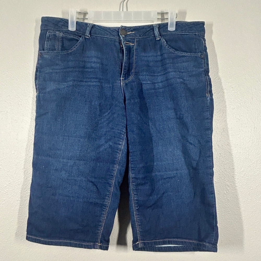 Democracy Womens Blue Denim Bermuda Shorts Ab Solution Stretch Size 8 B78307EA